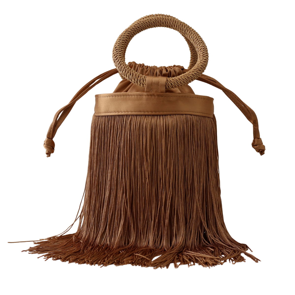 Bolsa de Mão Festa Franja Tassel Marrom