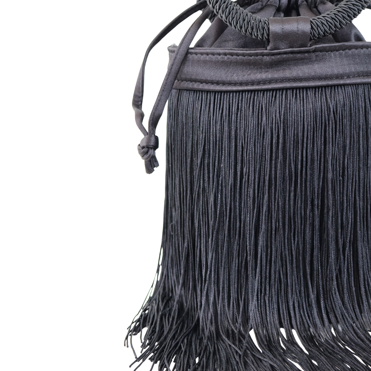 Bolsa de Mão Festa Franja Tassel Preta