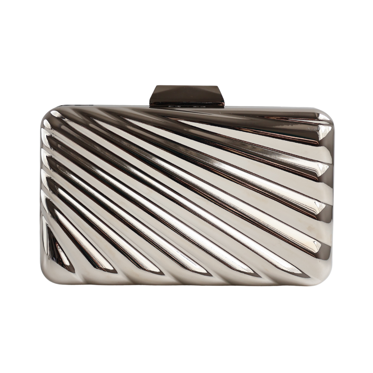 Bolsa de Festa Clutch Prateada Metalizada