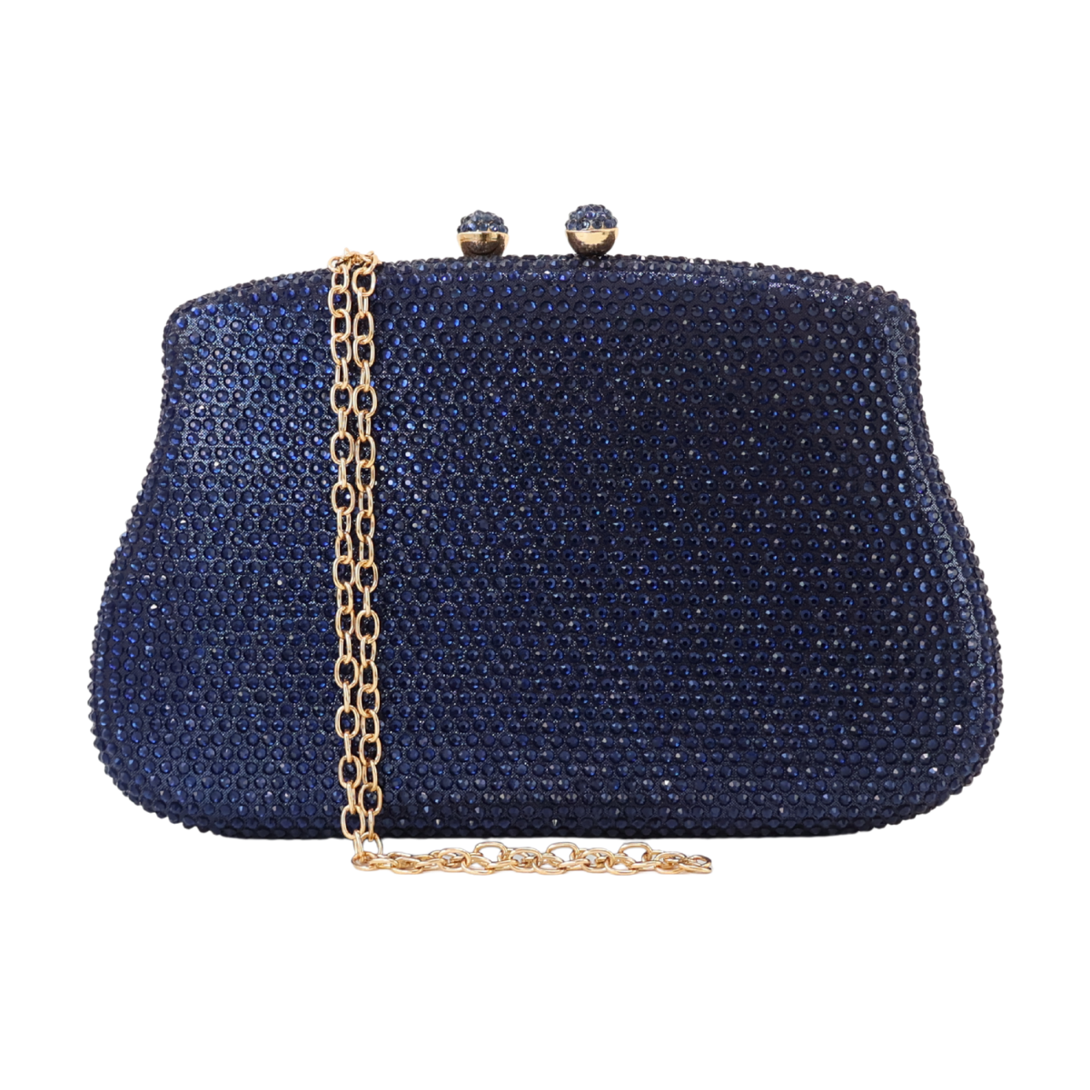 Bolsa Festa Clutch Pedraria Strass Azul Marinho