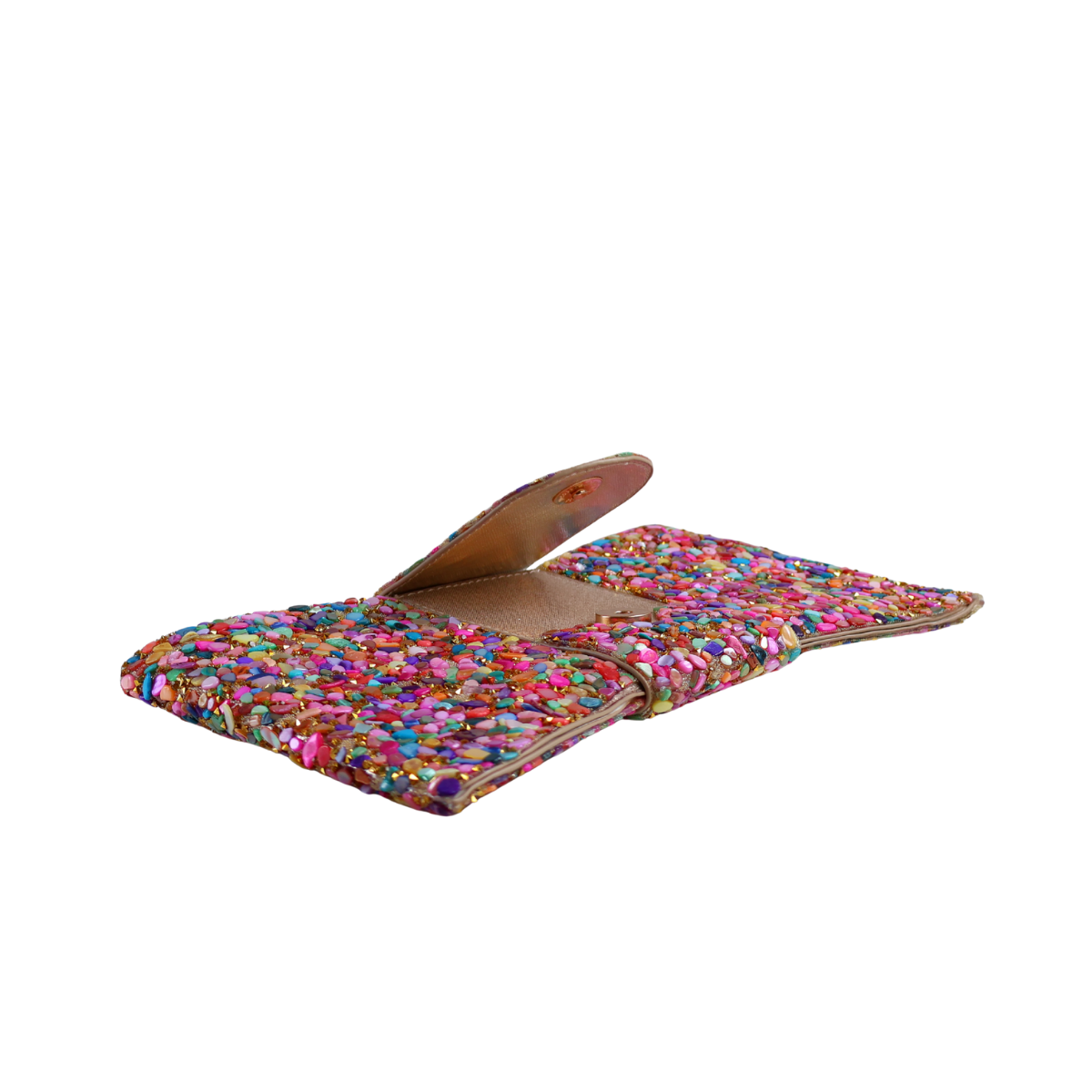 Bolsa Carteira de Festa Clutch Pedraria Colorida