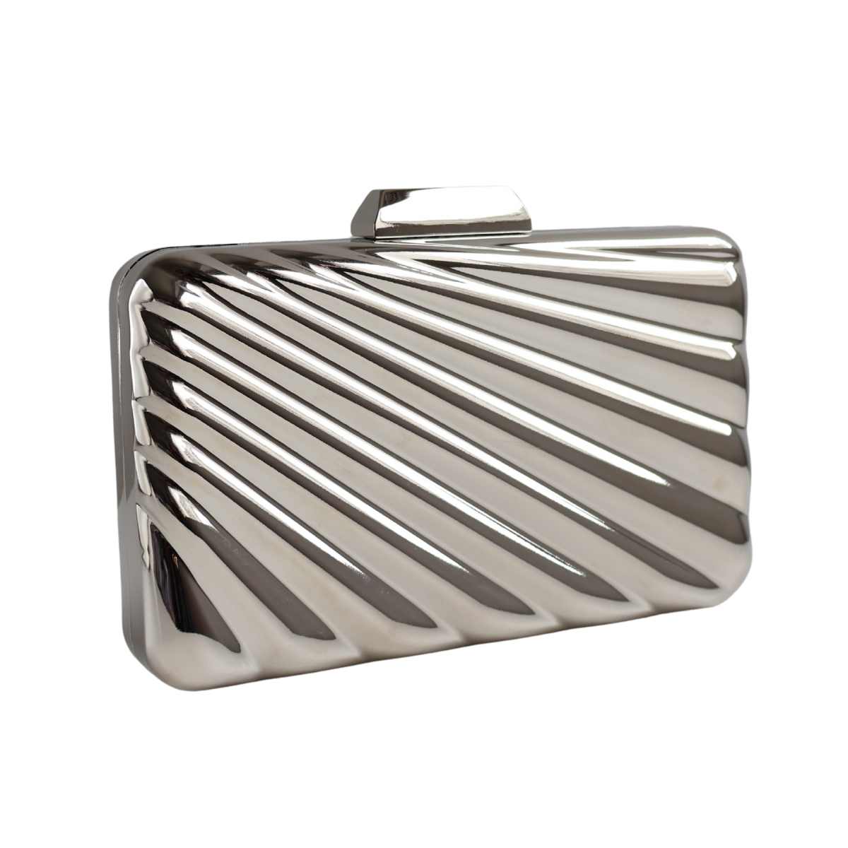 Bolsa de Festa Clutch Prateada Metalizada