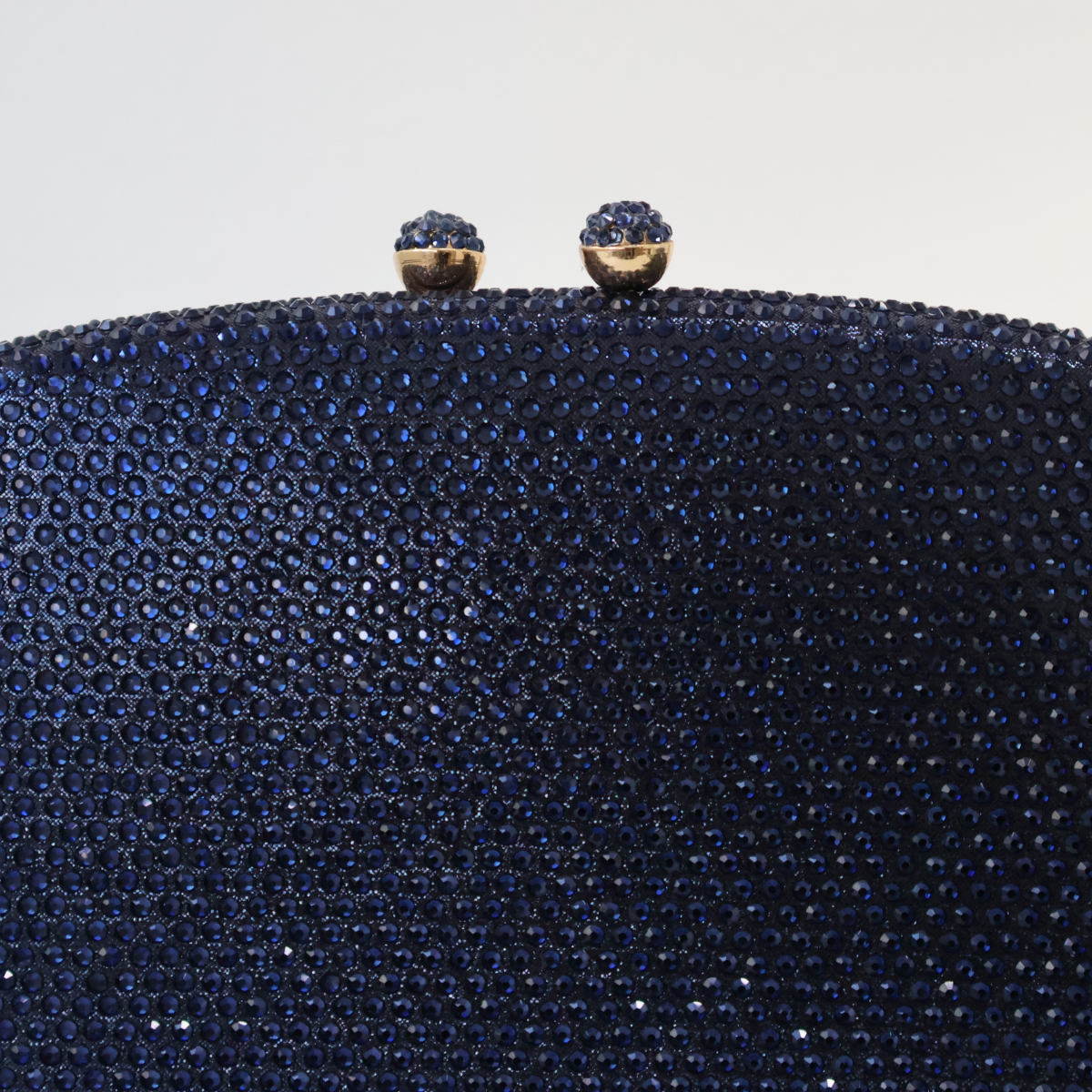 Bolsa Festa Clutch Pedraria Strass Azul Marinho