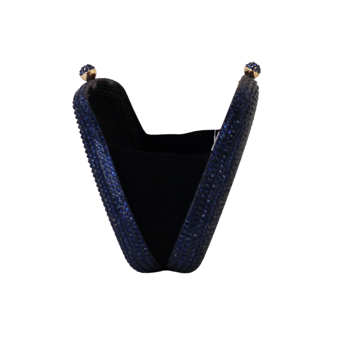 Bolsa Festa Clutch Pedraria Strass Azul Marinho