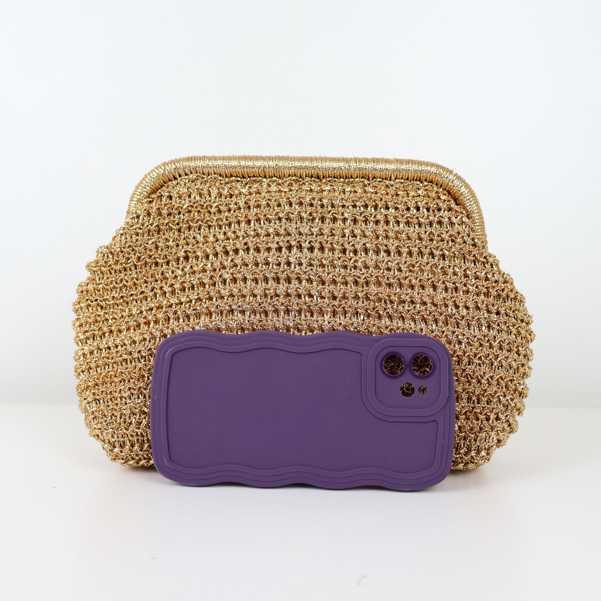 Bolsa Festa Pouch Palha Dourada