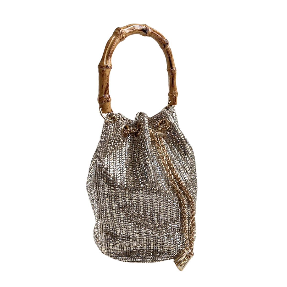 Bolsa Festa Clutch Pouch Pedraria Dourada