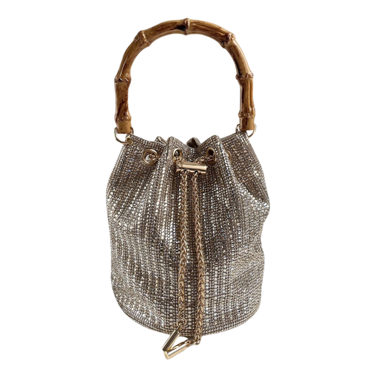 Bolsa Festa Clutch Pouch Pedraria Dourada