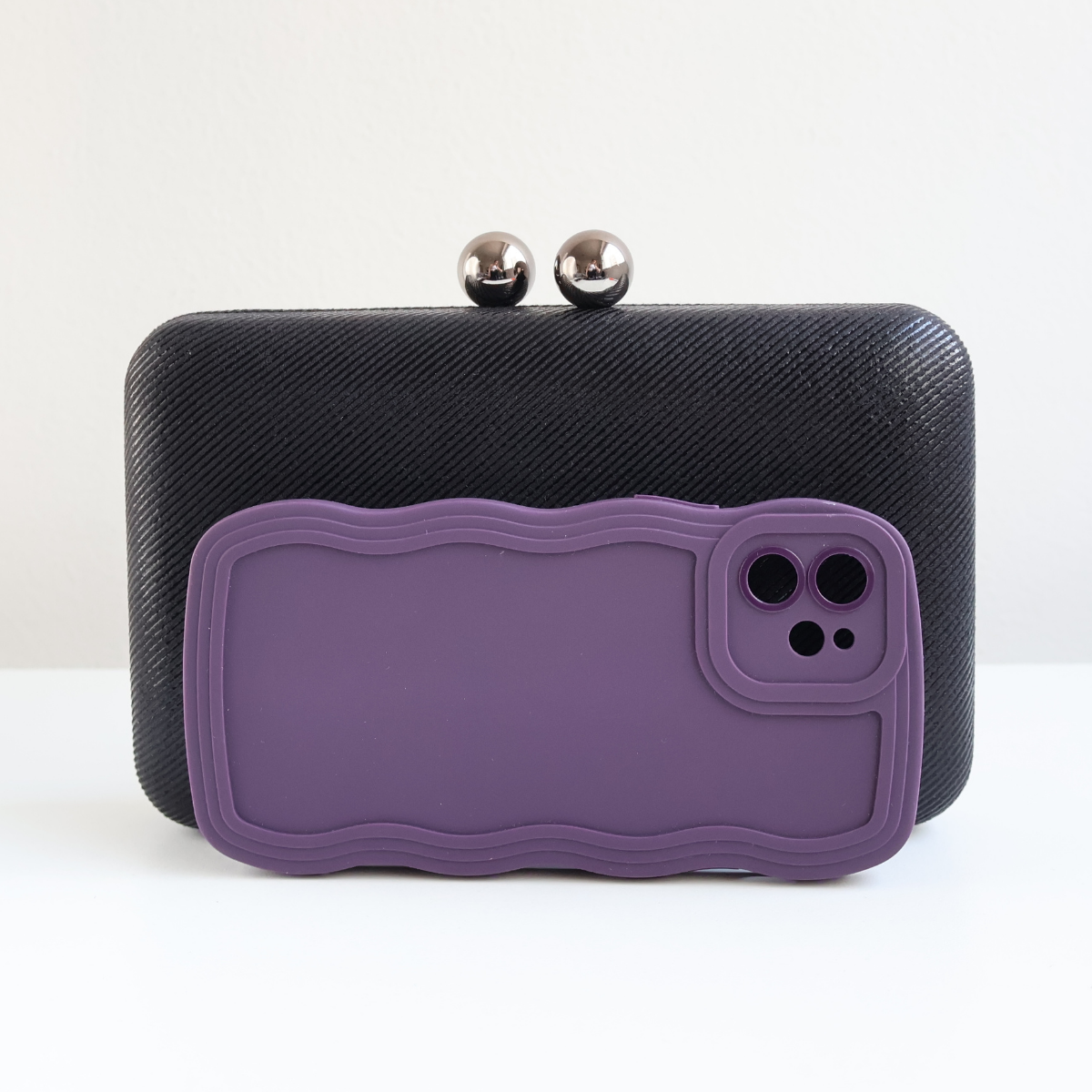 Bolsa de Festa Clutch Vinil Preta