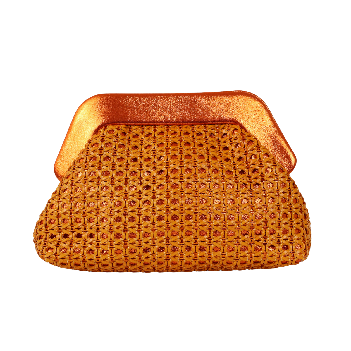 Bolsa Pouch Festa Clutch Palha Laranja