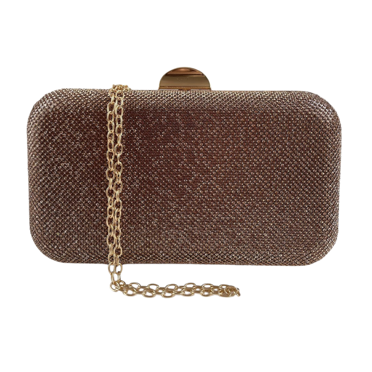 Bolsa Festa Clutch Pedraria Strass Champagne
