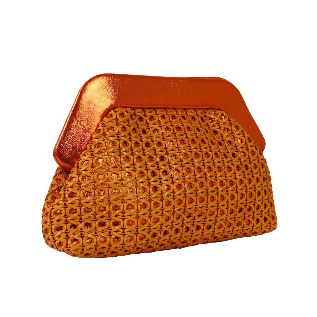 Bolsa Pouch Festa Clutch Palha Laranja