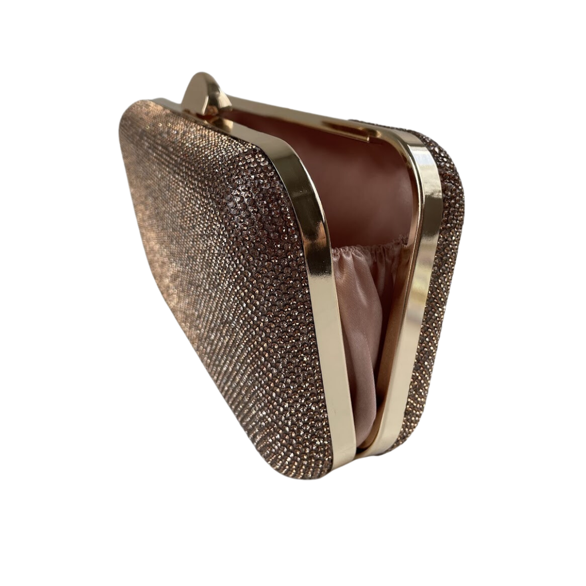 Bolsa Festa Clutch Pedraria Strass Champagne