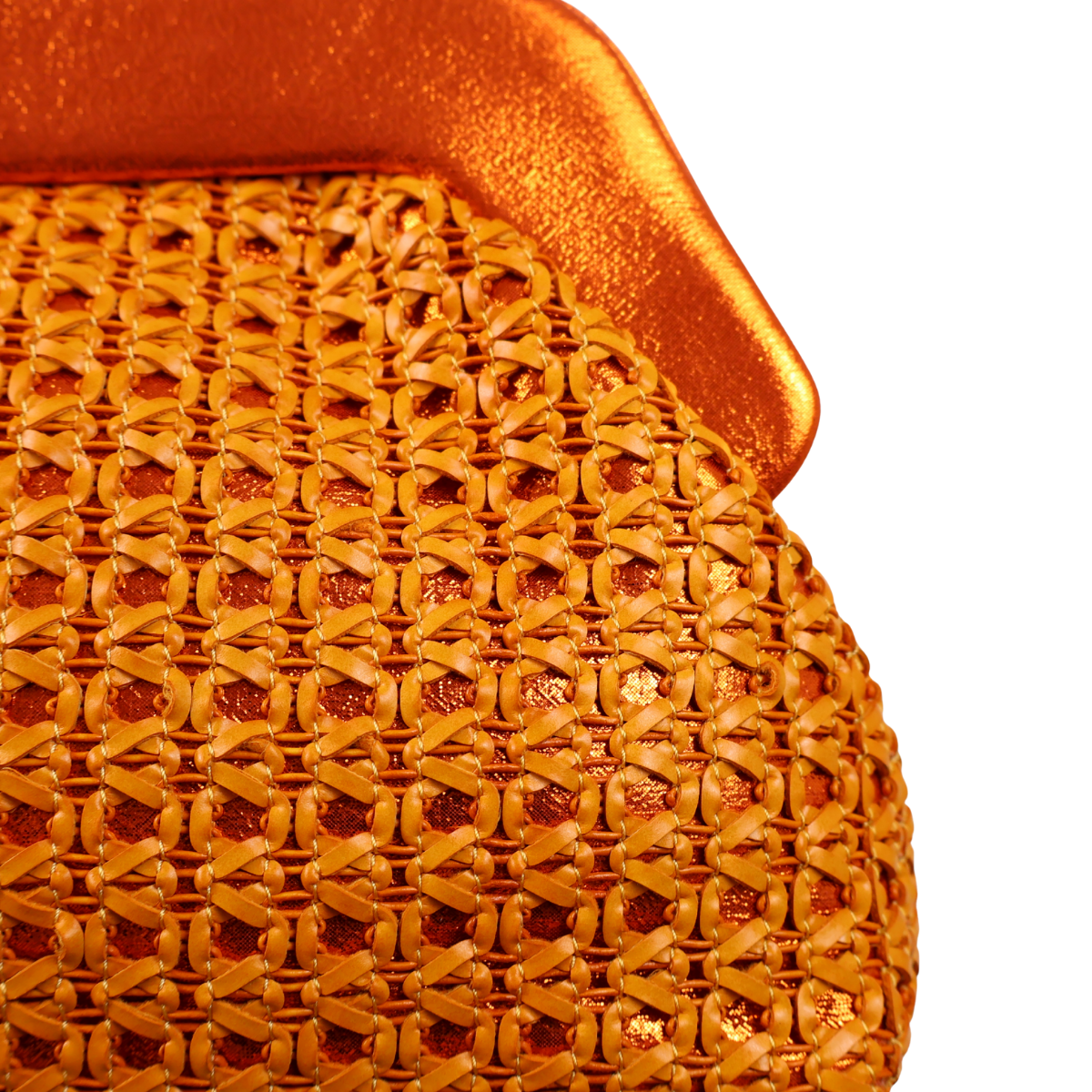 Bolsa Pouch Festa Clutch Palha Laranja