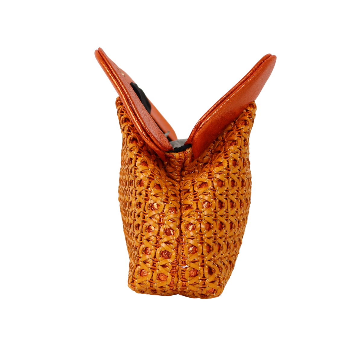 Bolsa Pouch Festa Clutch Palha Laranja