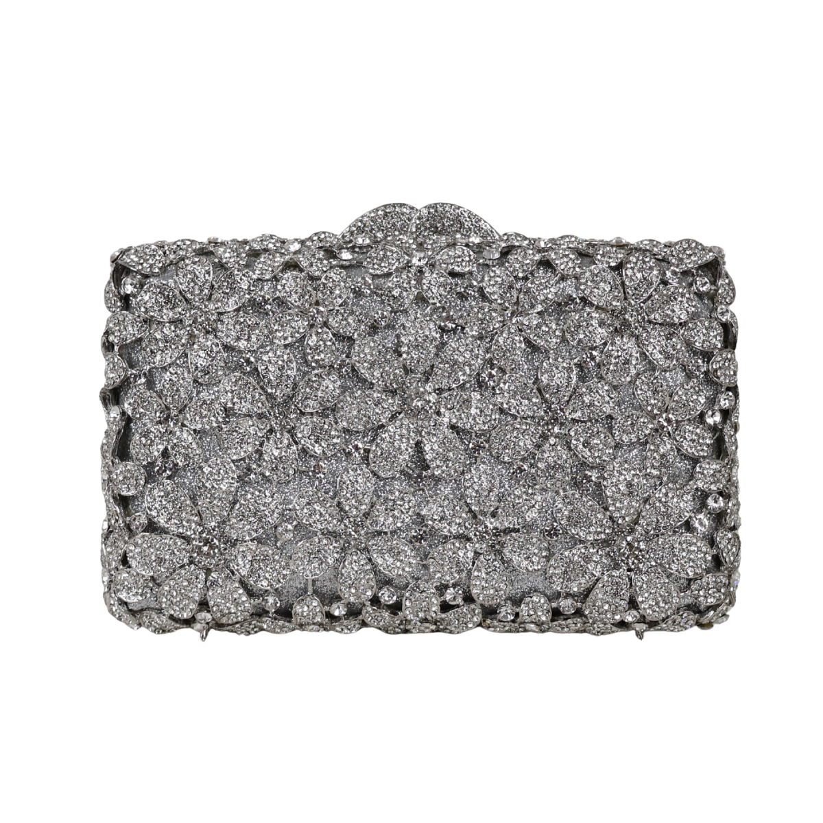 Bolsa Festa Clutch Pedraria Strass Prata