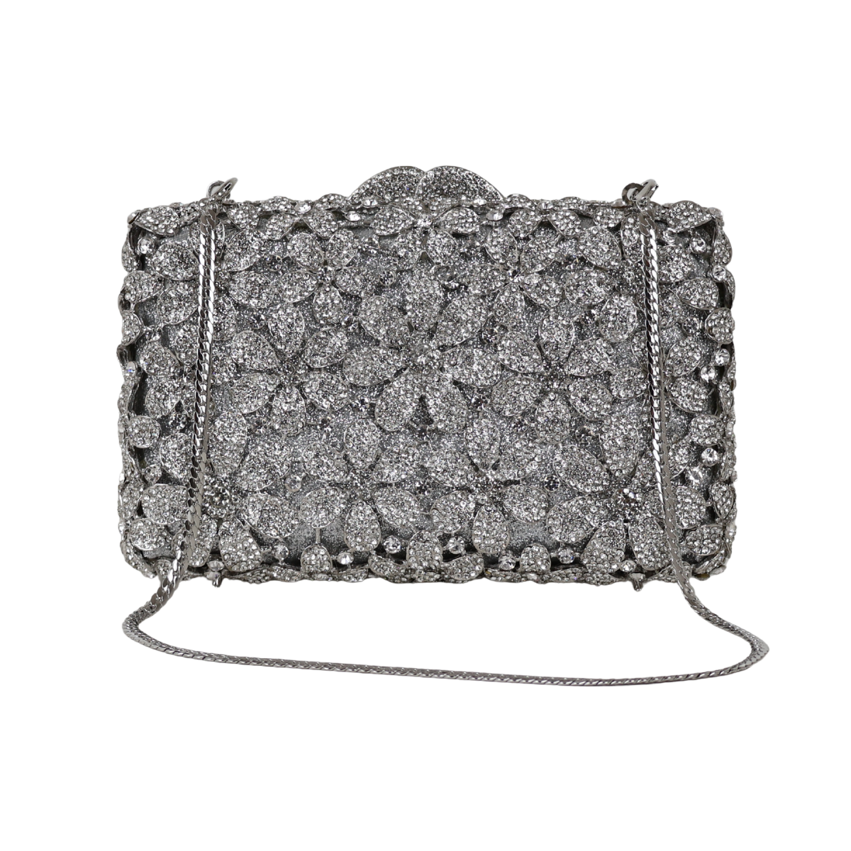 Bolsa Festa Clutch Pedraria Strass Prata