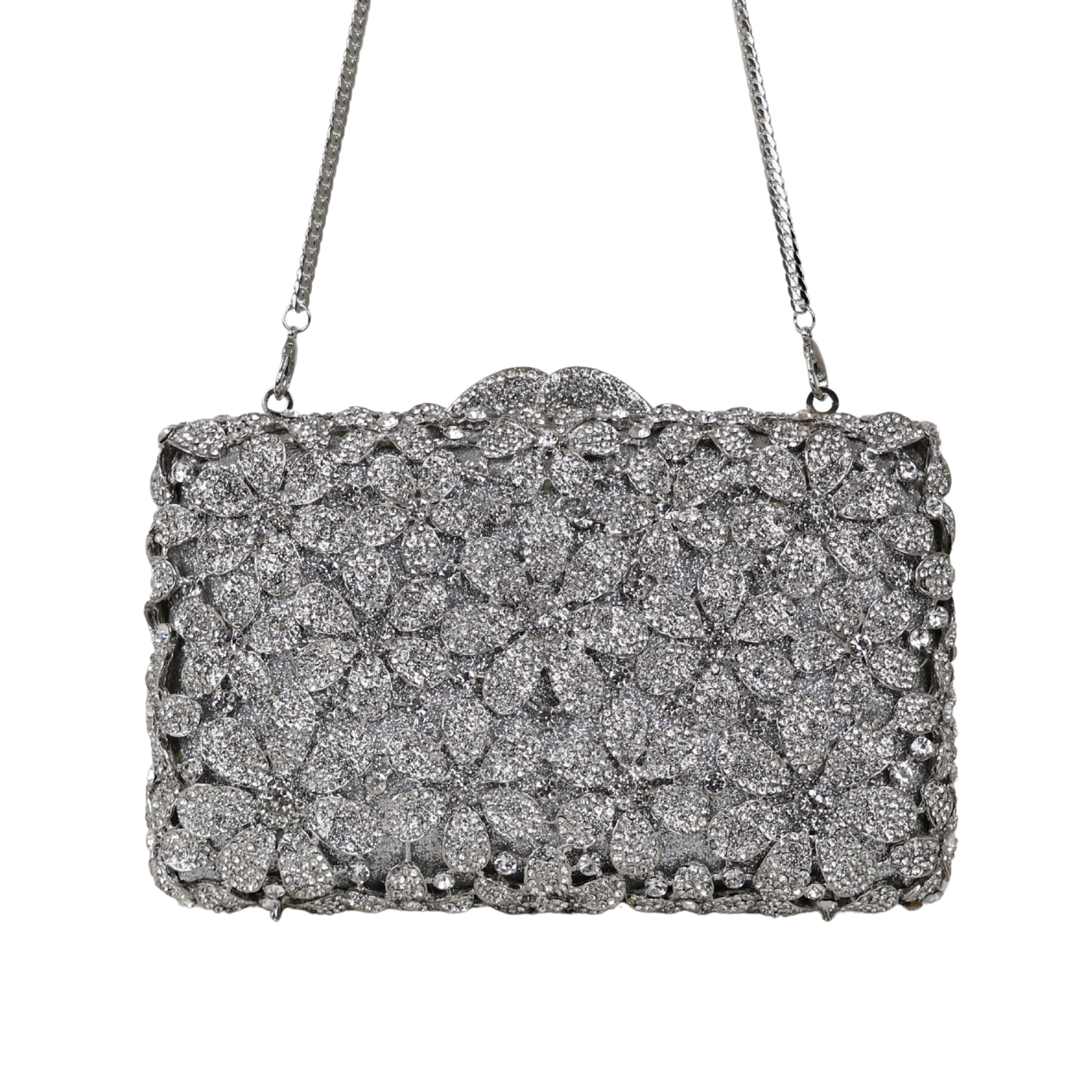 Bolsa Festa Clutch Pedraria Strass Prata