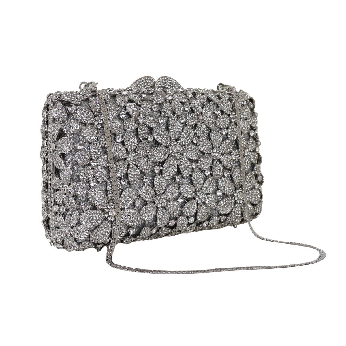 Bolsa Festa Clutch Pedraria Strass Prata