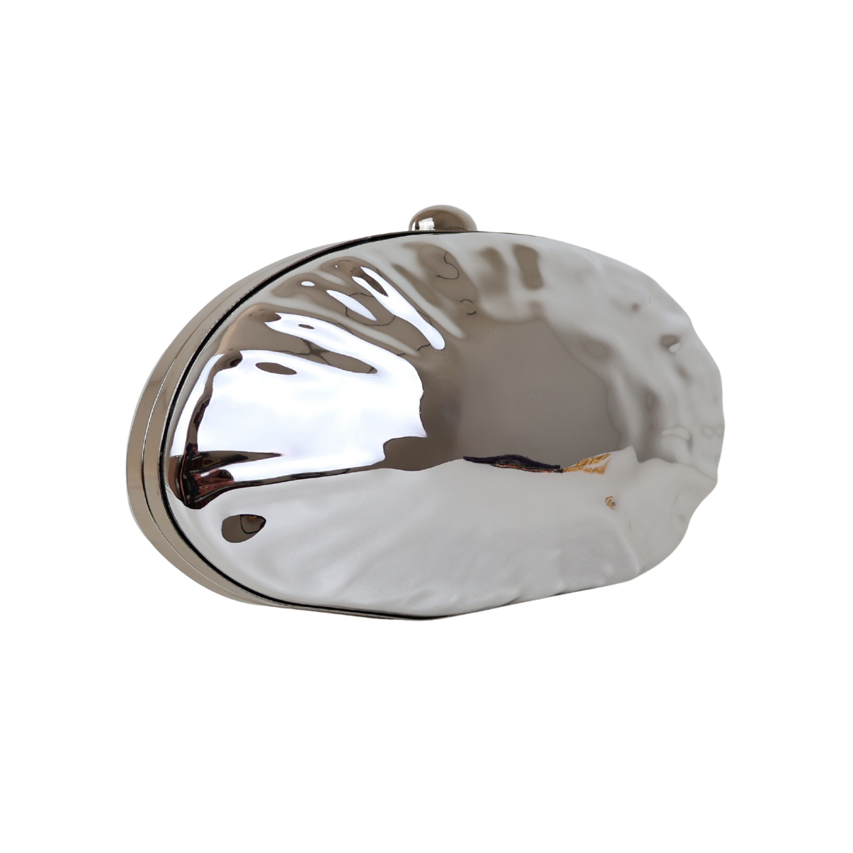 Bolsa Clutch Festa Acrílico Oval Prata