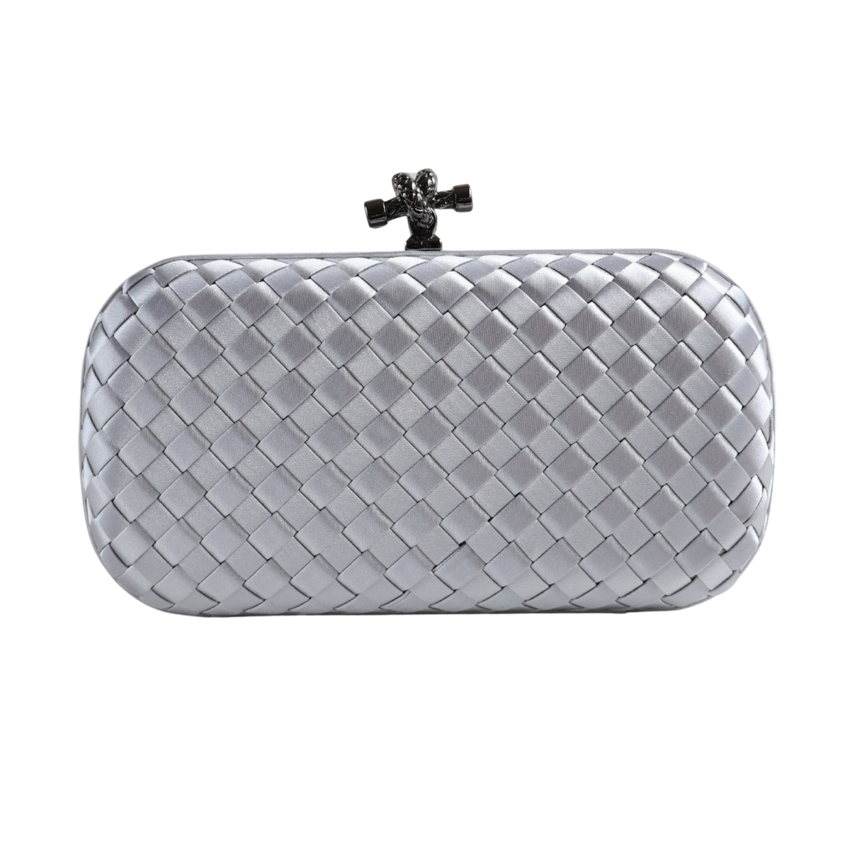 Clutch Tressê Cetim Inspired Pequena Prata