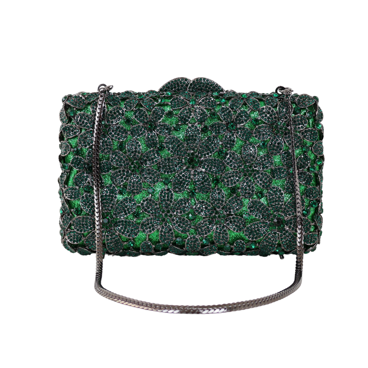 Bolsa Festa Clutch Pedraria Strass Verde