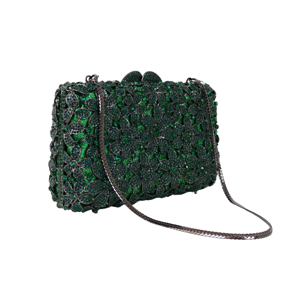 Bolsa Festa Clutch Pedraria Strass Verde