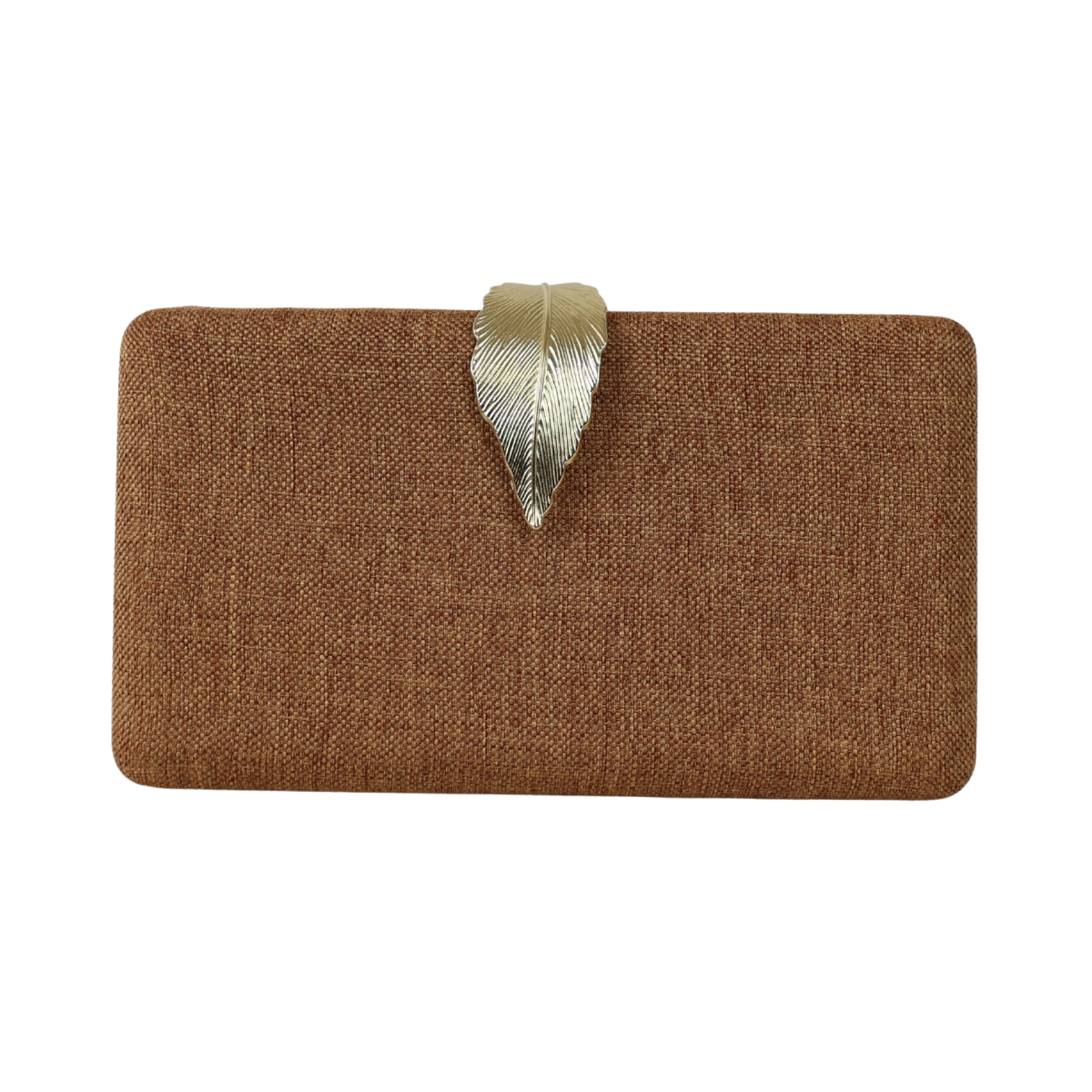 Bolsa Clutch Festa Fecho de Folha Caramelo