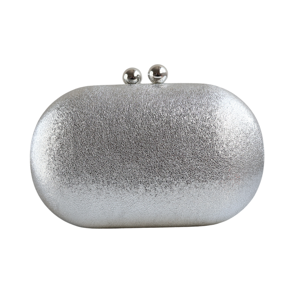 Bolsa de Festa Clutch Oval Prateada