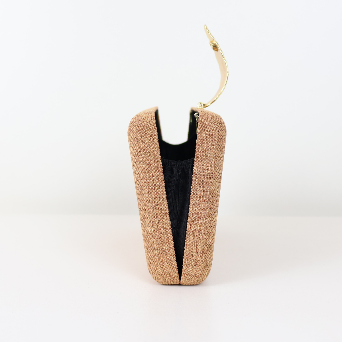 Bolsa Clutch Festa Fecho de Folha Caramelo
