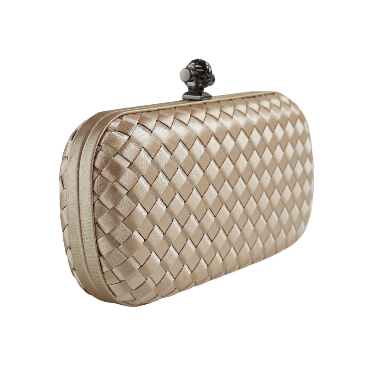 Clutch Tressê Cetim Inspired Pequena Bege