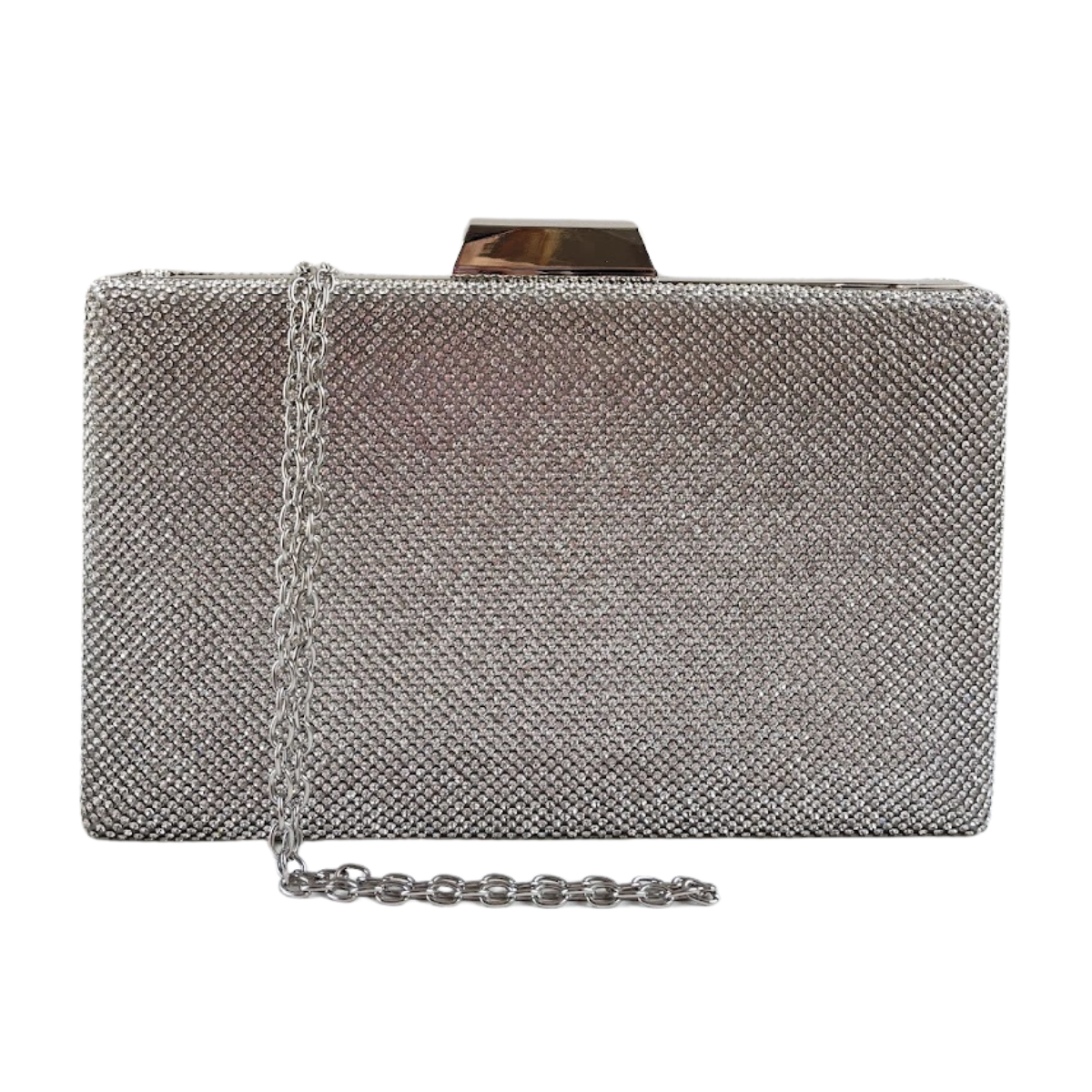 Bolsa Festa Clutch Brilho Prata
