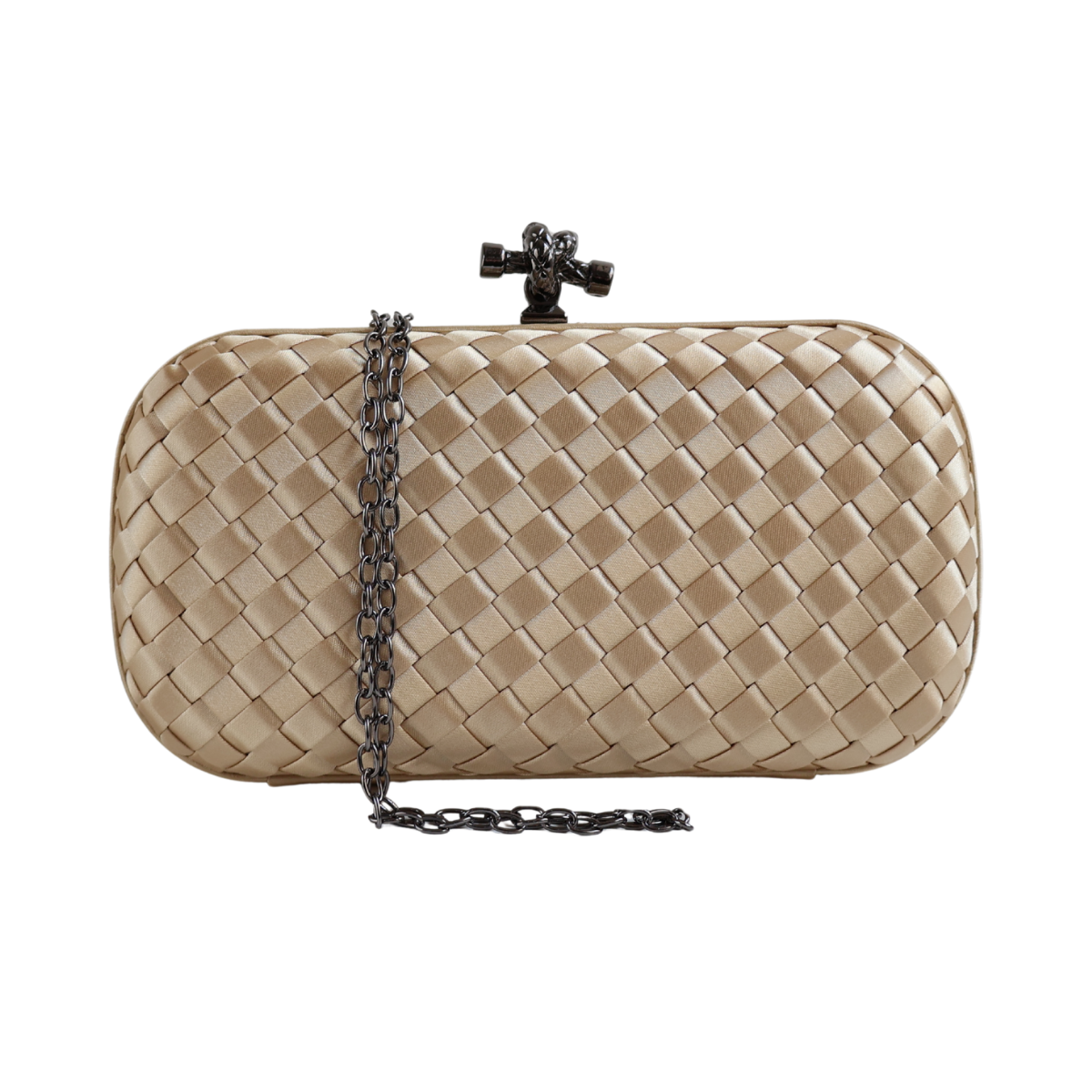 Clutch Tressê Cetim Inspired Pequena Bege