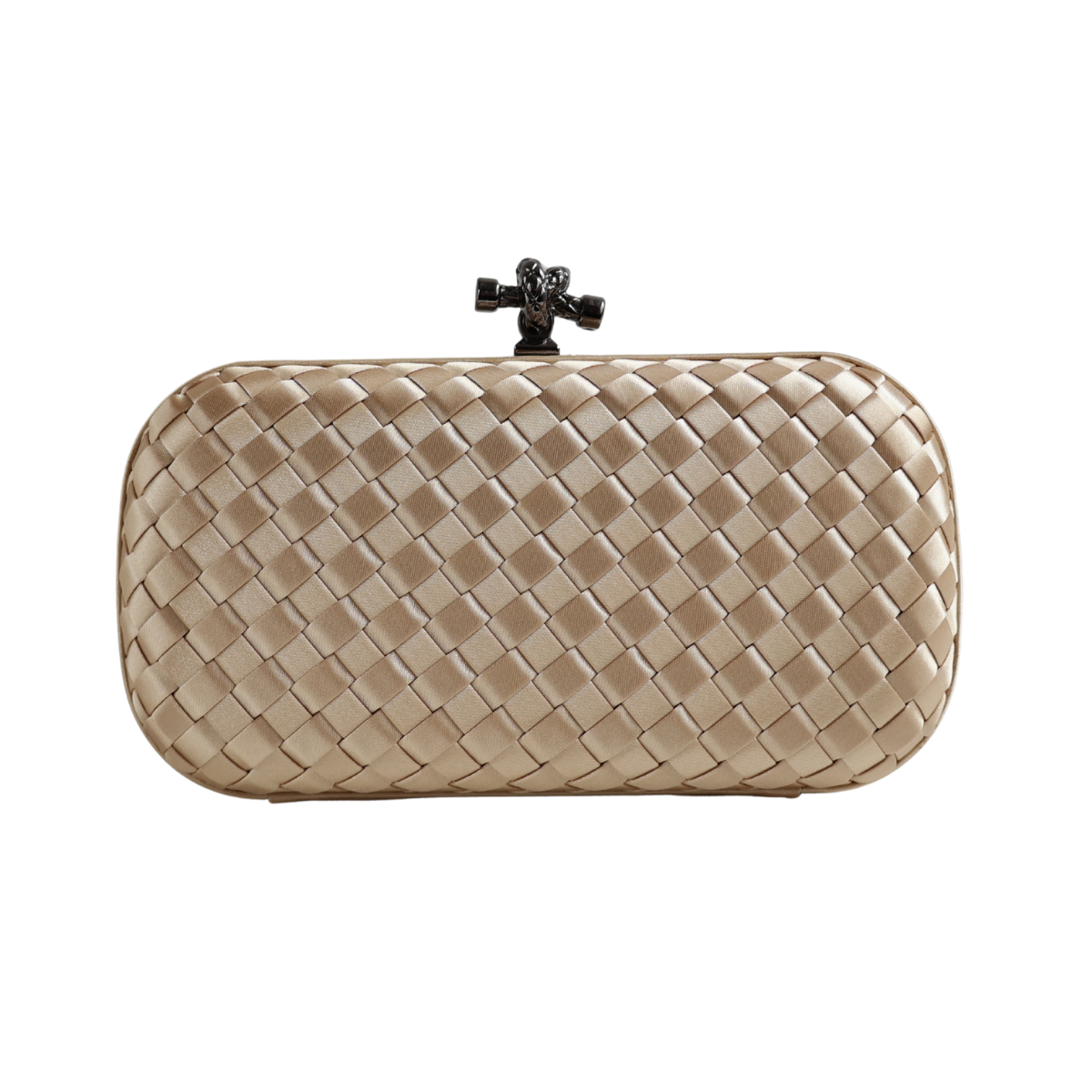 Clutch Tressê Cetim Inspired Pequena Bege