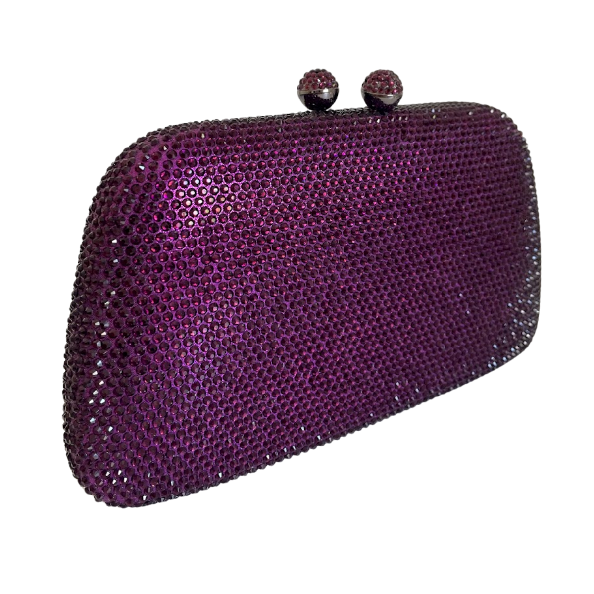 Bolsa de Festa Clutch Cristais Pedraria Roxa