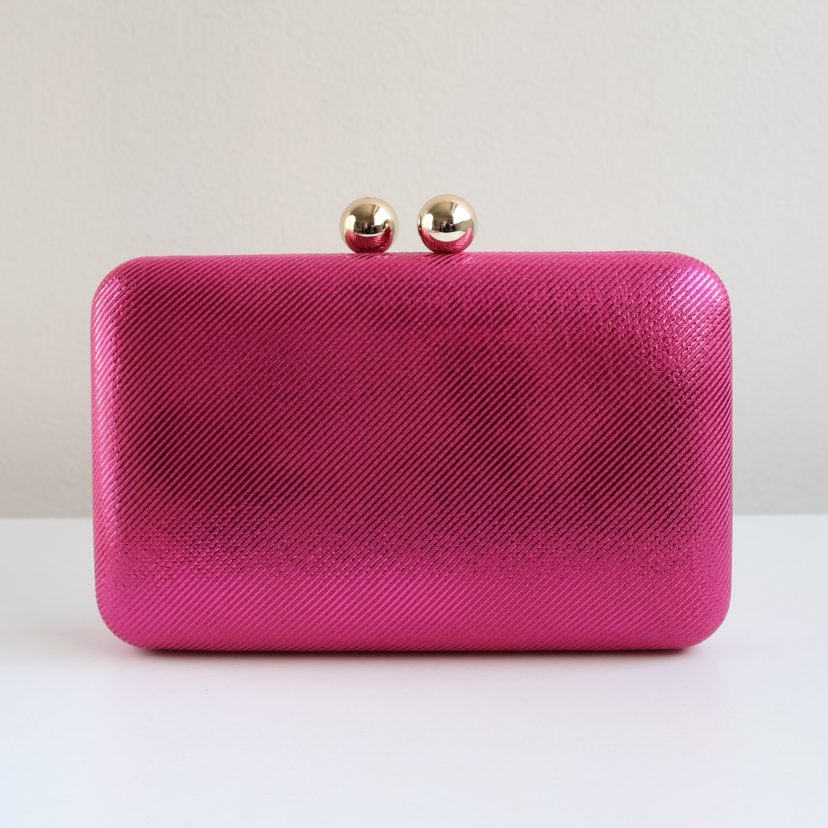 Bolsa de Festa Clutch Vinil e Tecido Rosa Pink