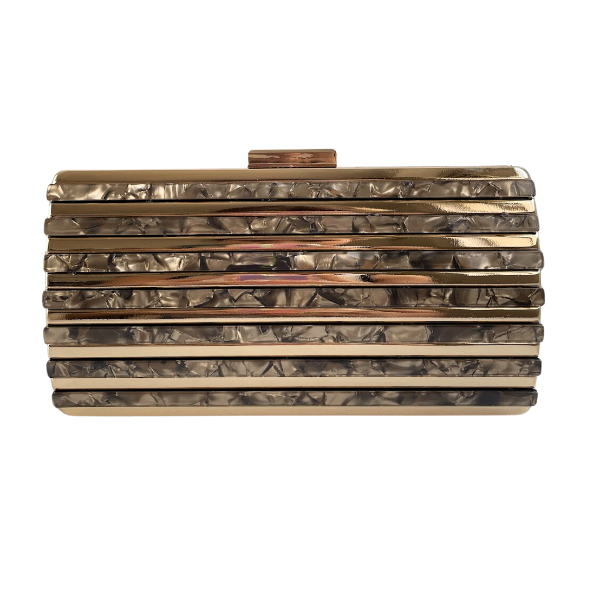 Bolsa de Festa Clutch Perolada Metalizada Bronze - ReUse