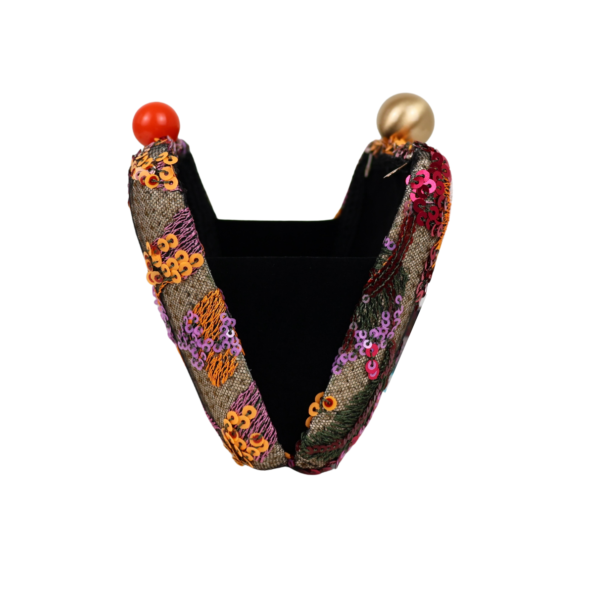 Bolsa Clutch Festa Bordada Flores Laranja e Marsala
