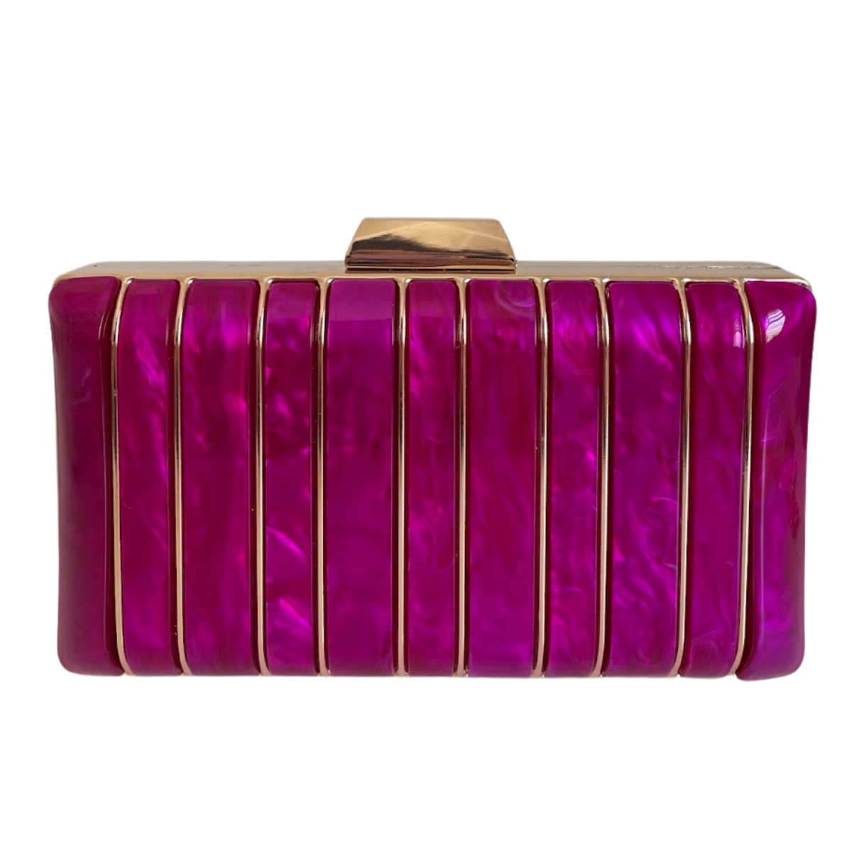 Bolsa de Festa Clutch Perolada Metalizada Fúcsia