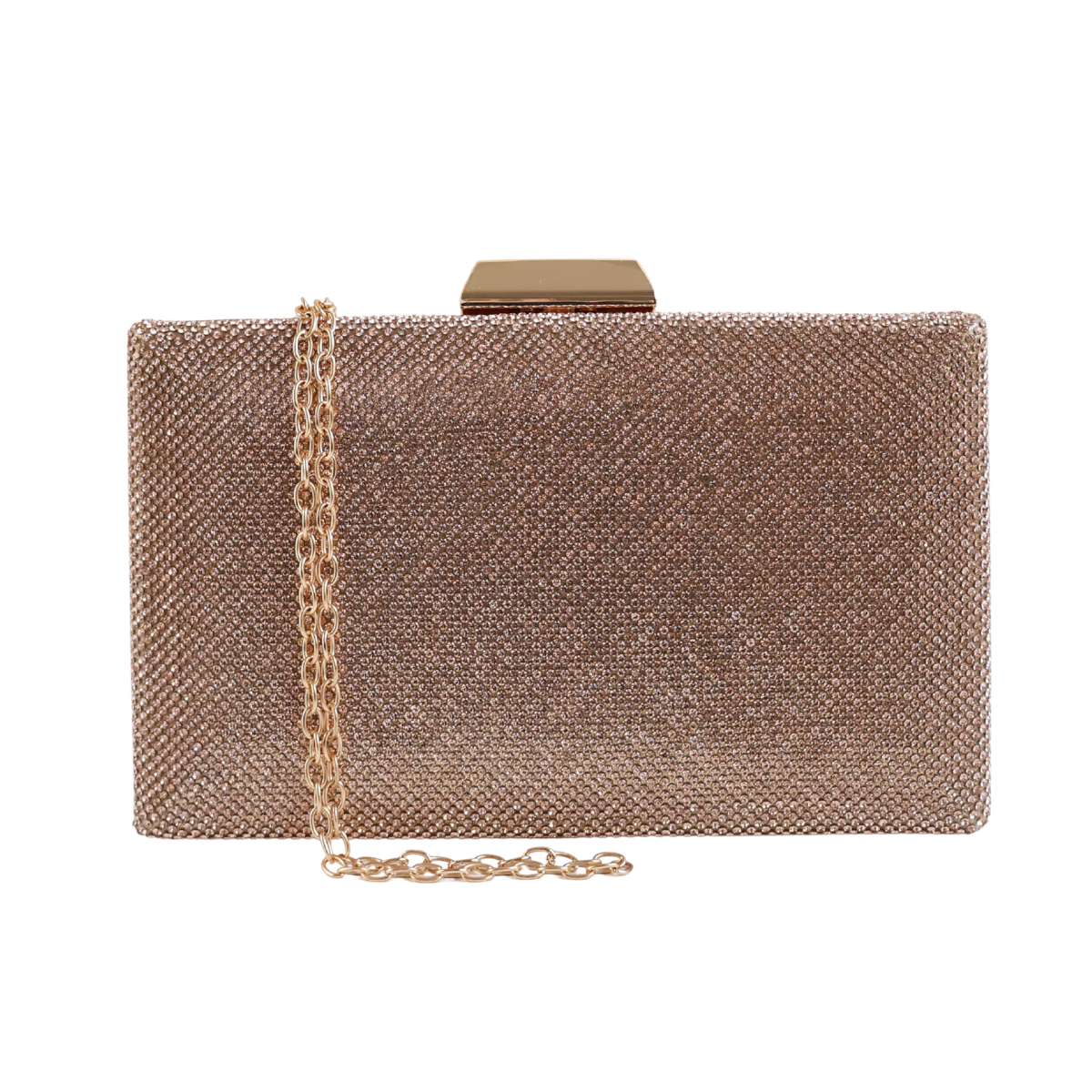 Bolsa Festa Clutch Brilho Rosê Gold