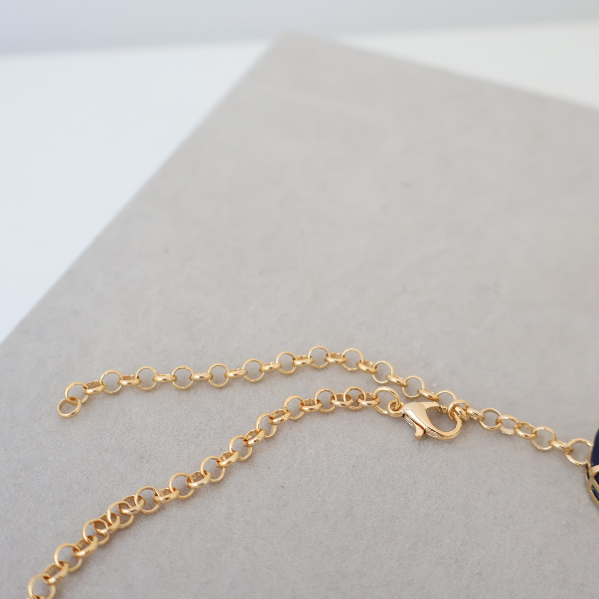 Kit Colar e Brinco - Cristal Azul - Dourado