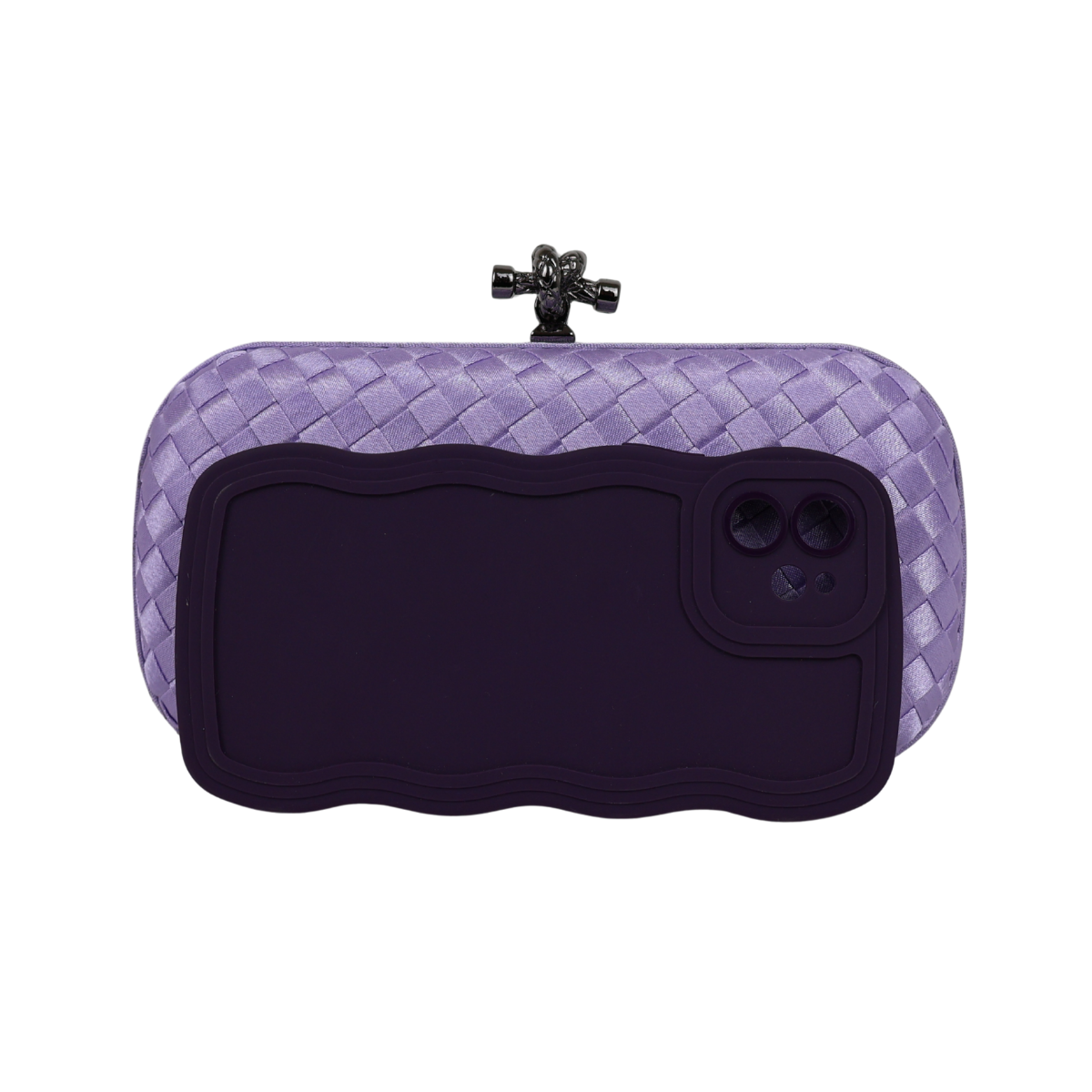 Clutch Tressê Cetim Inspired Pequena Lilás