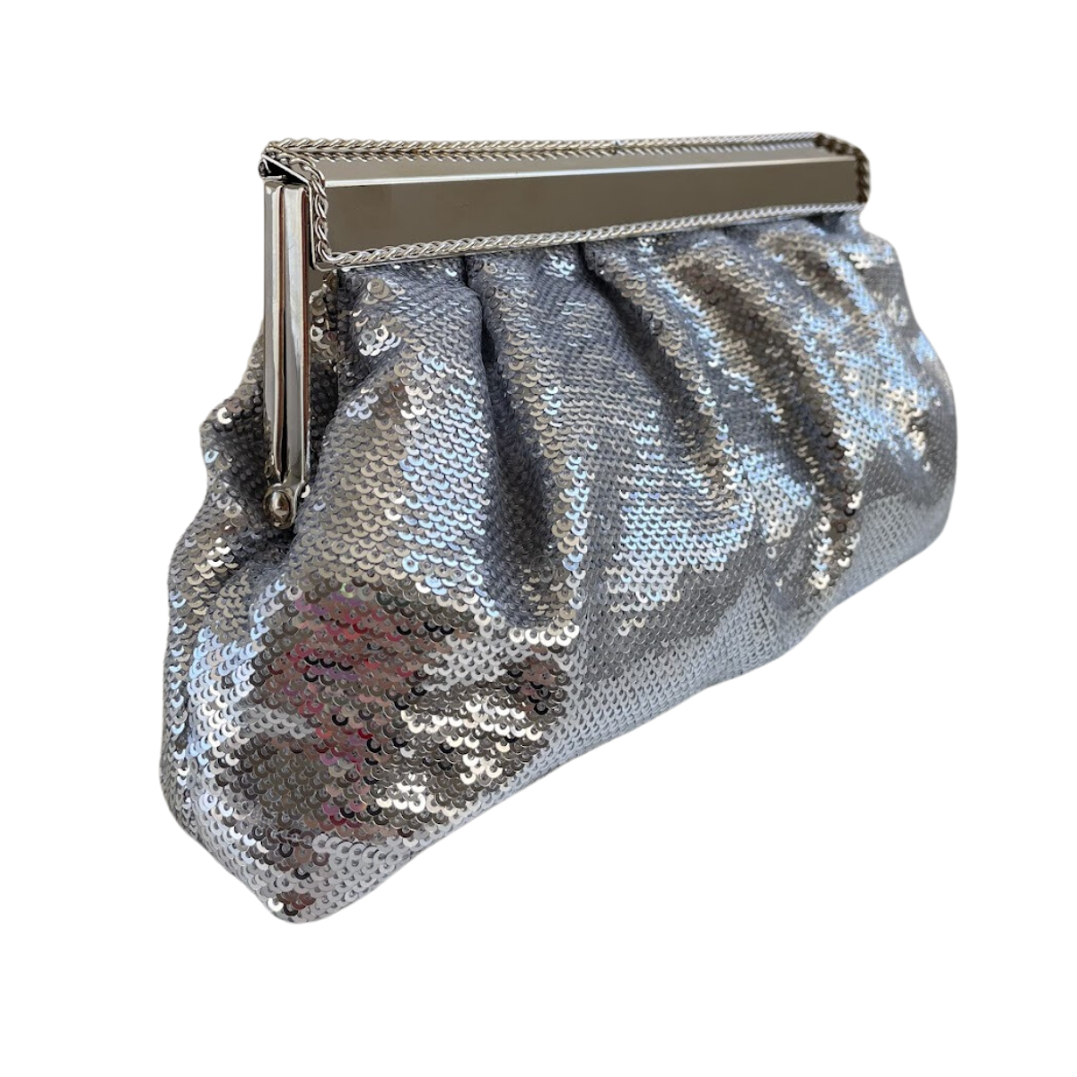 Bolsa Pouch Festa Clutch Lantejoula Prata - ReUse