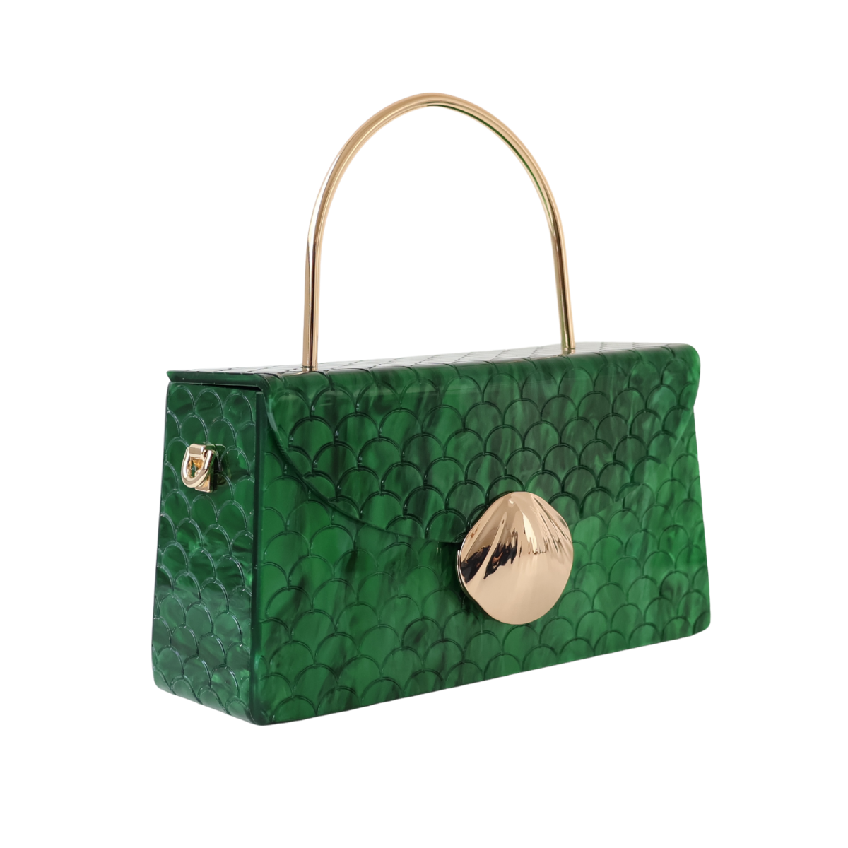 Bolsa de Festa Baú Acrílico Perolada Verde