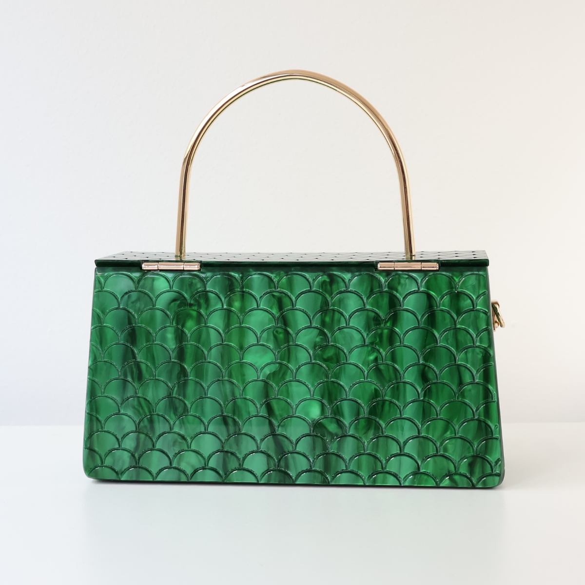 Bolsa de Festa Baú Acrílico Perolada Verde