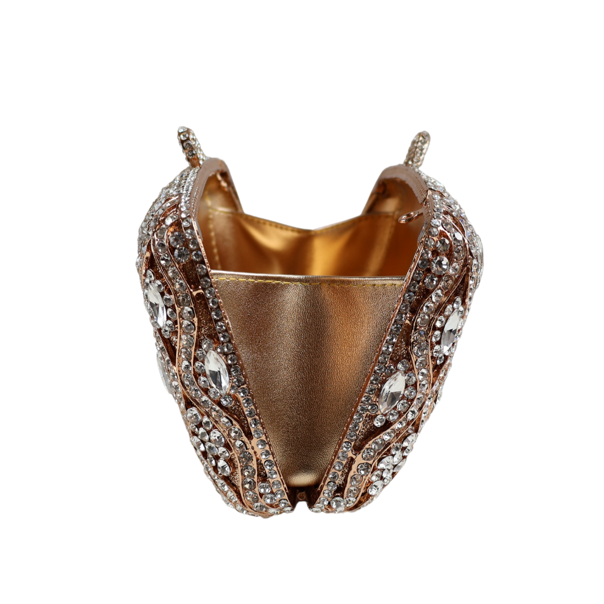 Bolsa Festa Clutch Pedraria Strass Dourada
