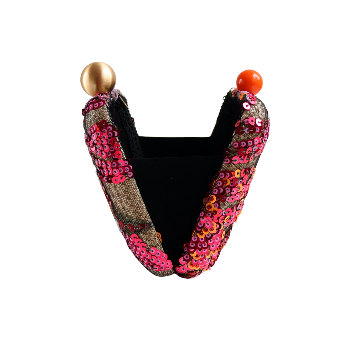 Bolsa Clutch Festa Bordada Flores Laranja