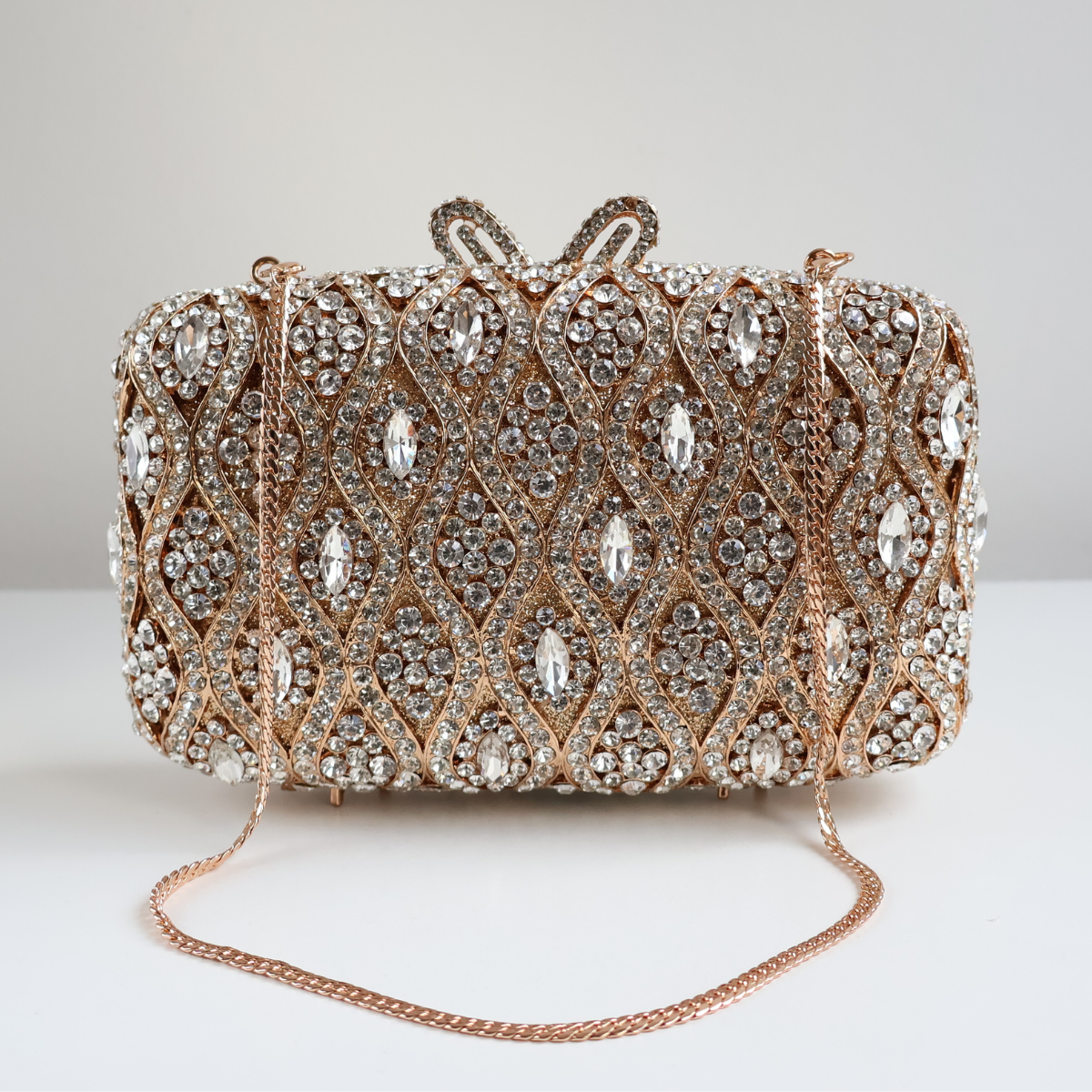 Bolsa Festa Clutch Pedraria Strass Dourada
