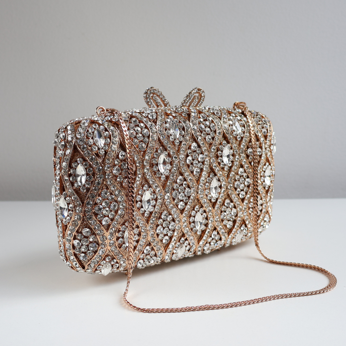 Bolsa Festa Clutch Pedraria Strass Dourada