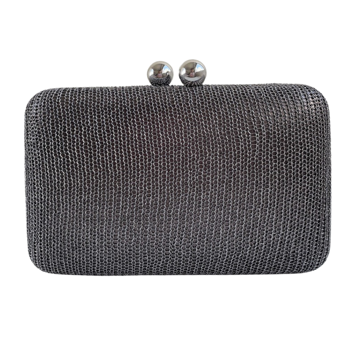 Bolsa de Festa Clutch Malha Prata Grafite - ReUse