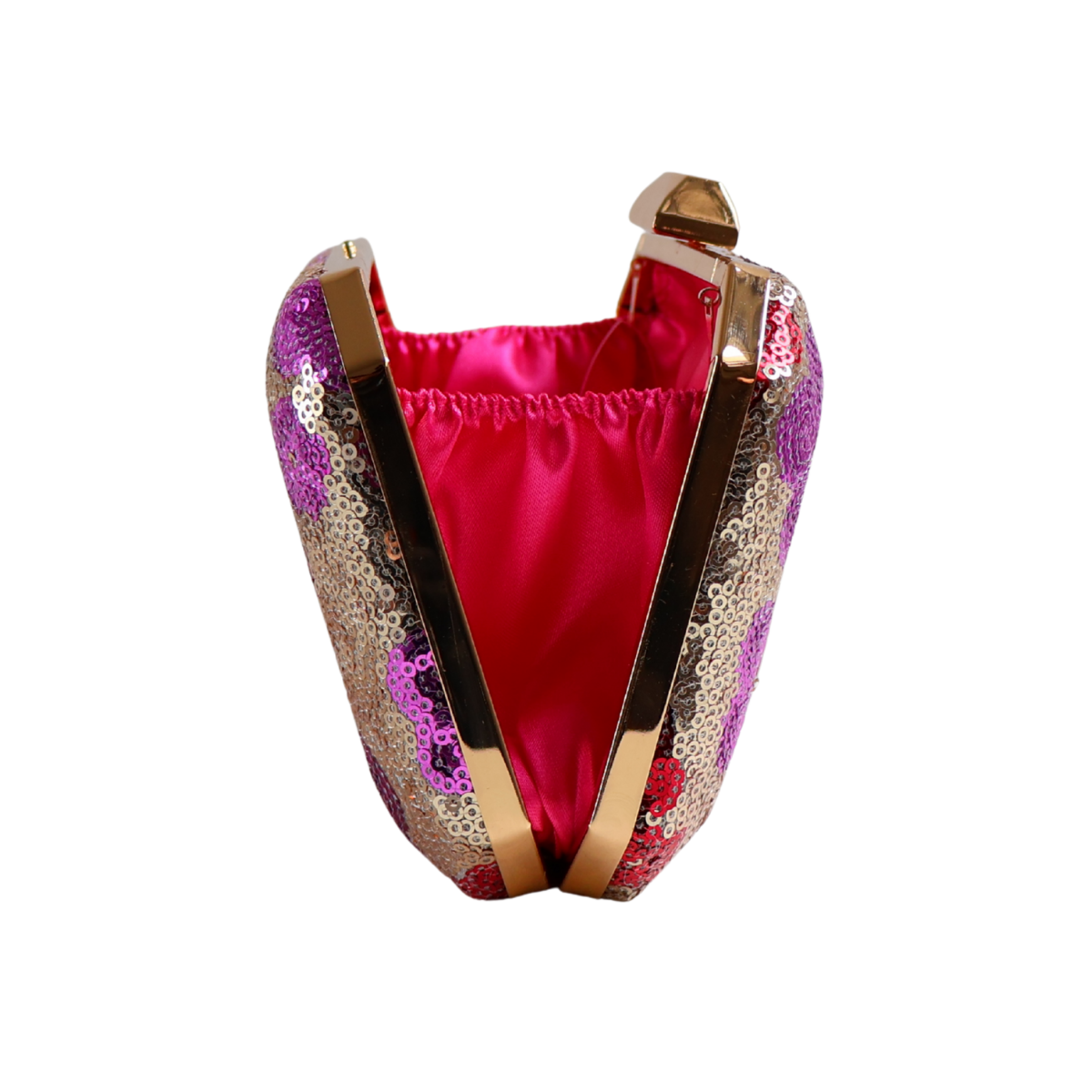 Bolsa Clutch Festa Lantejoulas Bordadas Flores Rosa